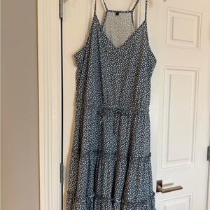 Floral Blue Spaghetti Strap Dress